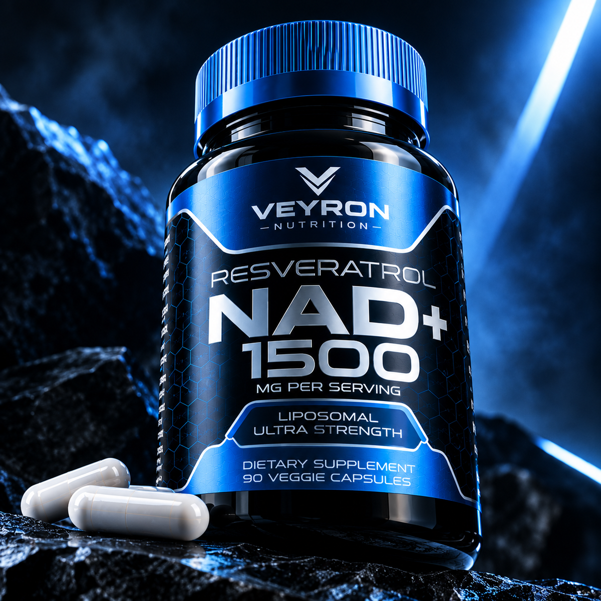 Suplemento liposomal NAD+ con resveratrol